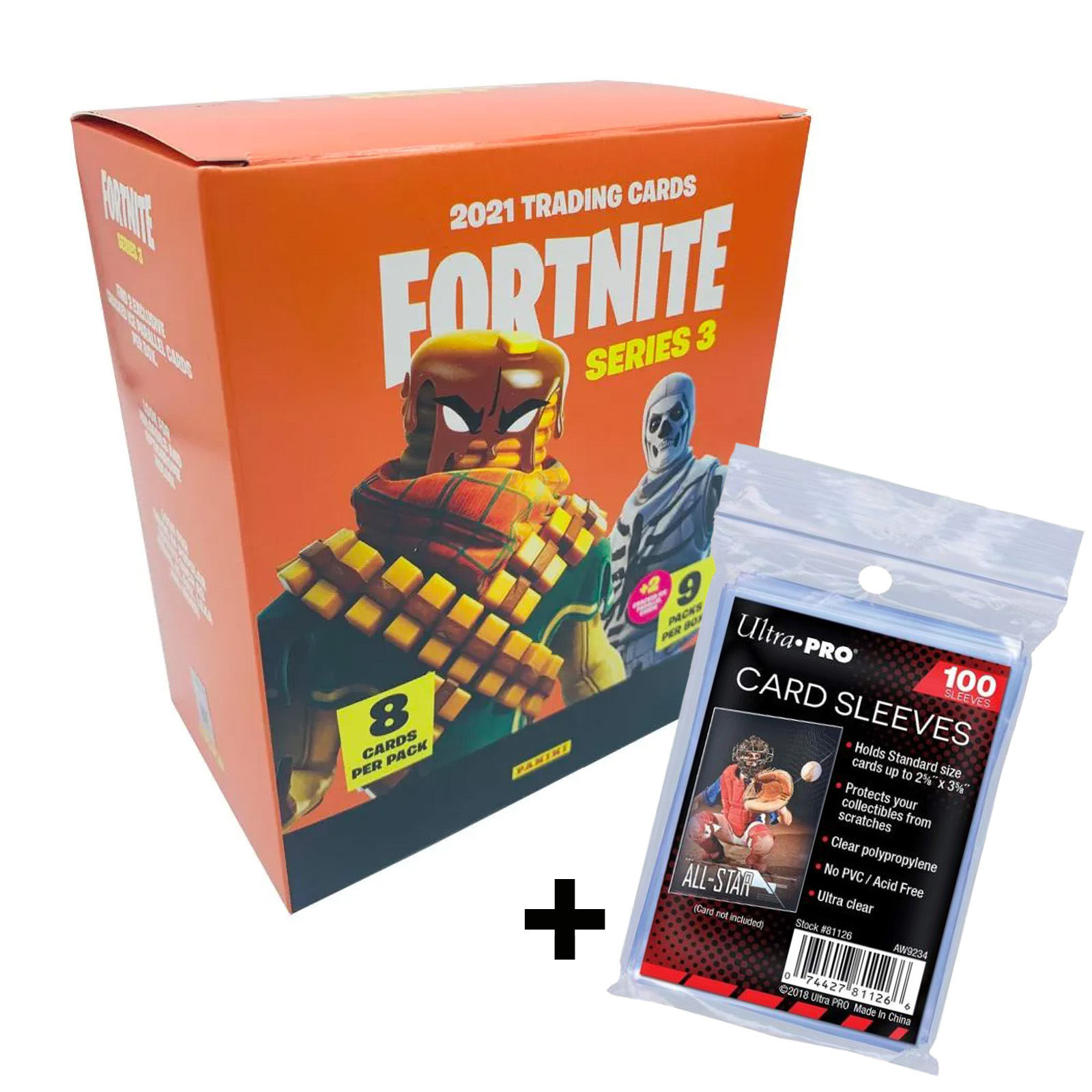 Fortnite Series 3 Trading Cards – Megabox + Ultra Pro Soft Sleeves (100er Packung)
