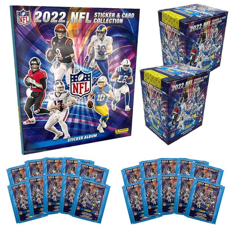 NFL 2022 Sticker & Trading Cards - Fan-Bundle Deluxe mit Hardcover-Album