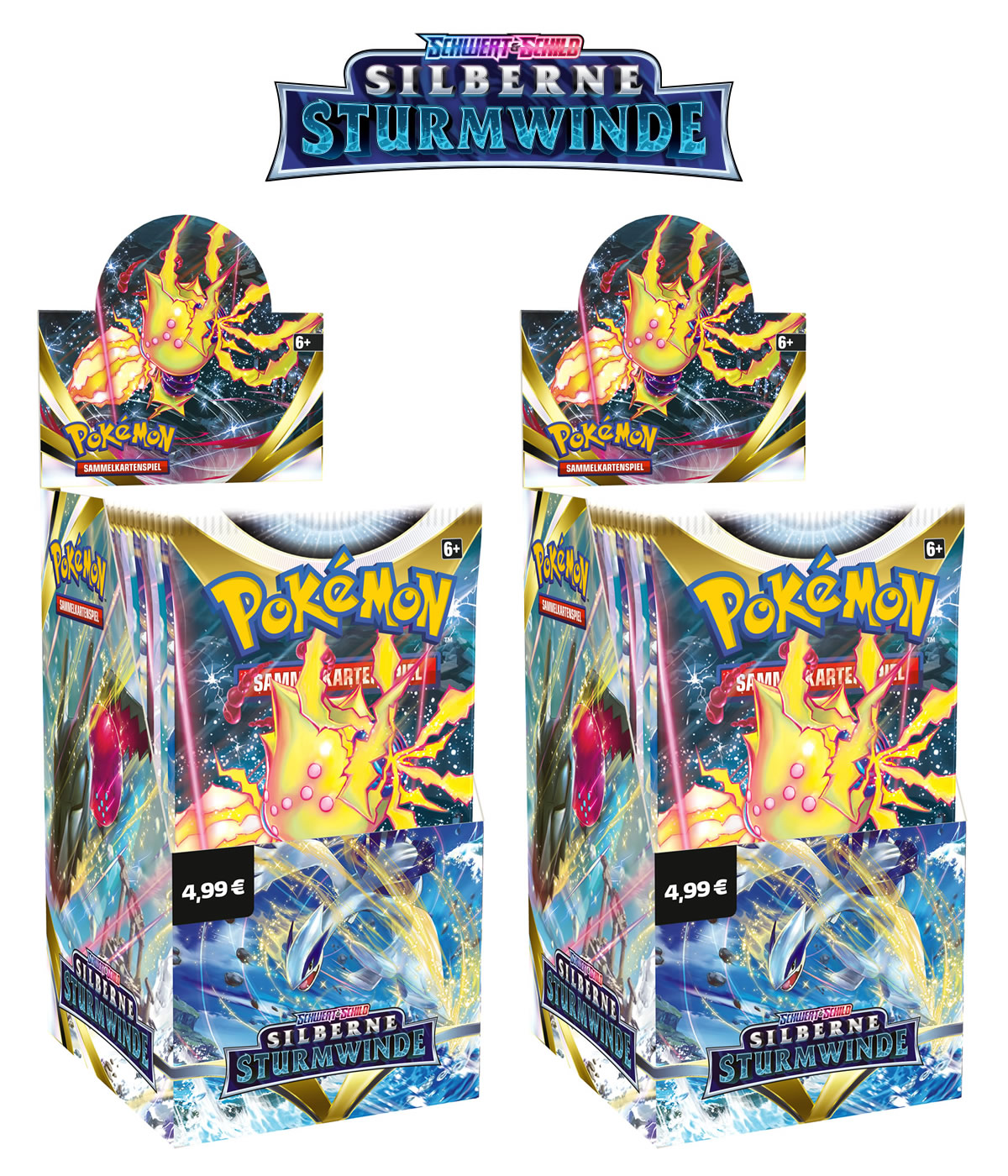 Pokémon Double Bundle „Schwert & Schild - Silberne Sturmwinde“ - 2 Displays mit je 18 Boosterpacks
